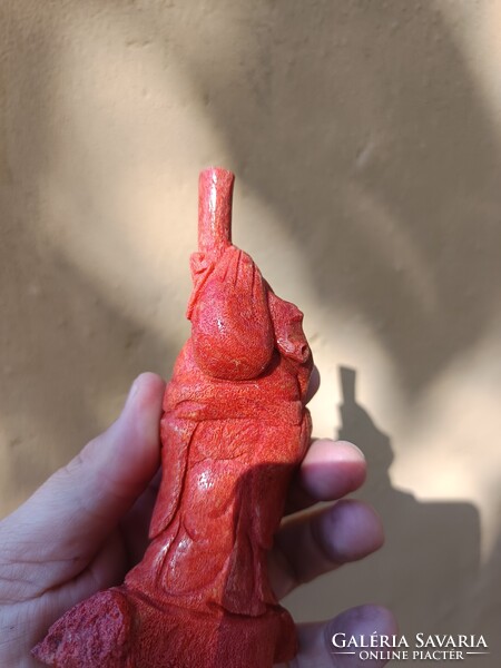 Korall Budha antik.13 cm magas.