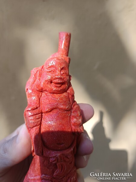 Korall Budha antik.13 cm magas.