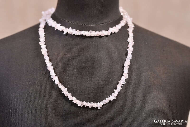 Vintage Rose Quartz Necklace with Natural Stone