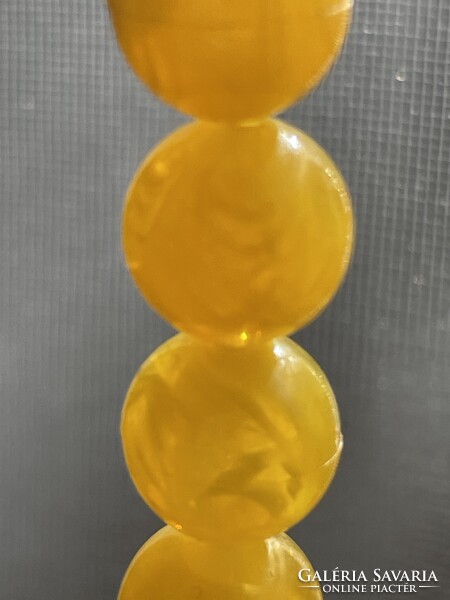 Antique Baltic pressed amber necklace – Re-stringed with new silver clasp! 61.5 g / 22.6 mm