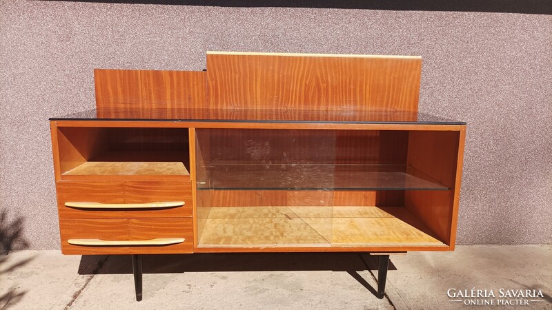Mid century sidebaord, fiókos alacsony komód Mojmir Pozar