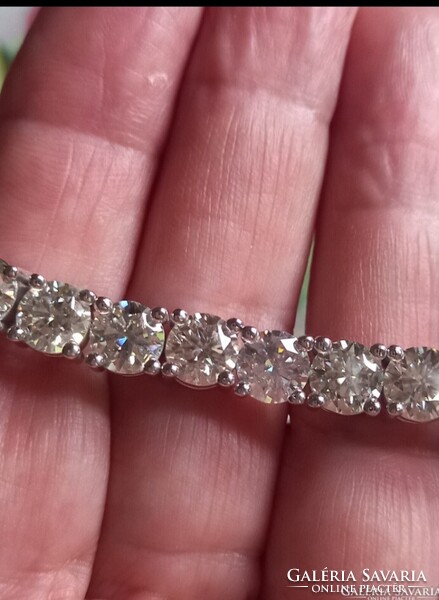 26Ct Vvs1 D és 6.5mm Kő Sárgás Fehér Moissanit Labor Gyémánt Karkötő