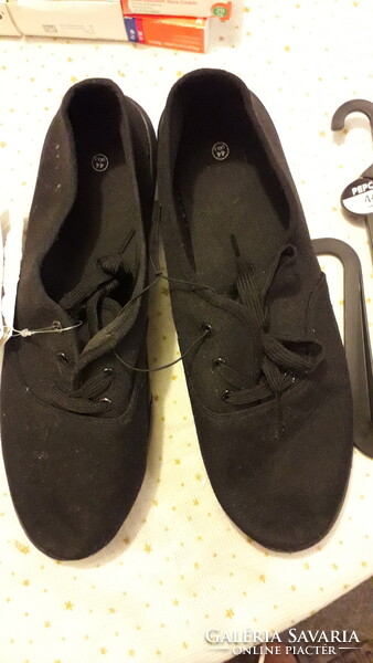 Pepco Black Lace-Up Canvas Summer Shoes 44 New with Tag. New.