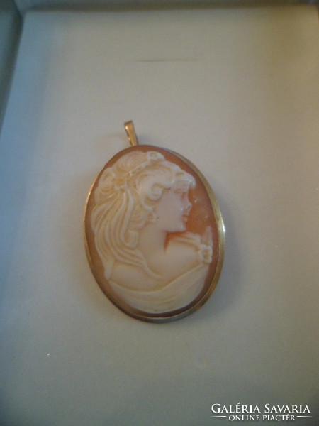 Cameo Pendant in 14K Gold Frame