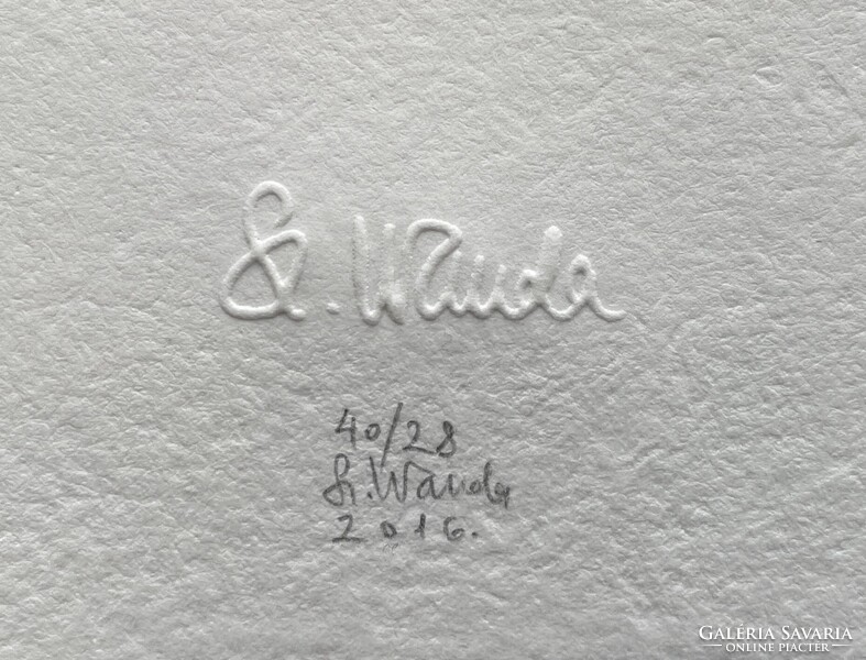Szyksznian Wanda (1948–): Barbárok – komplett 5 lapos grafikai album, 28/40, szignált, 2016