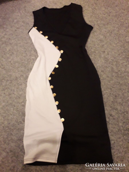 Black/White Elastic Extra Women's Dress 40-42, New