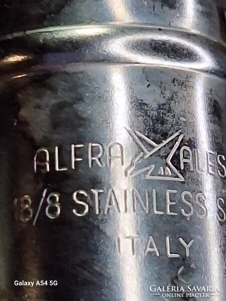 Ritka Mid-Century Alfa Alessi /Italy/ Jégrepesztett üveg barware szett 1950-60-as évekből