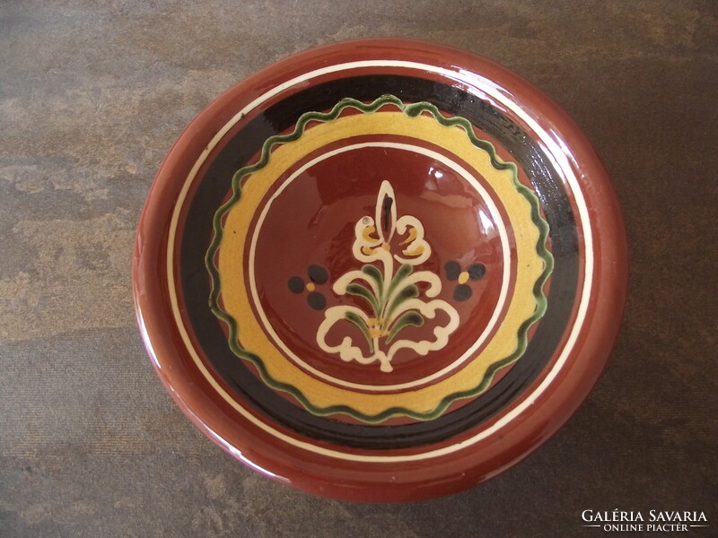 Beautiful folk art ceramic wall plate