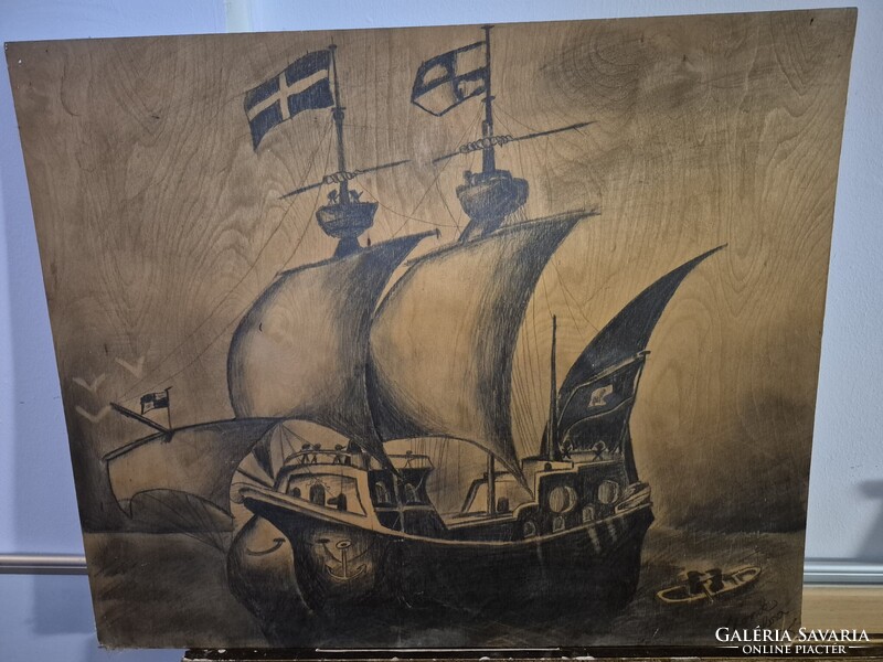 Pencil drawing? - Ship scene