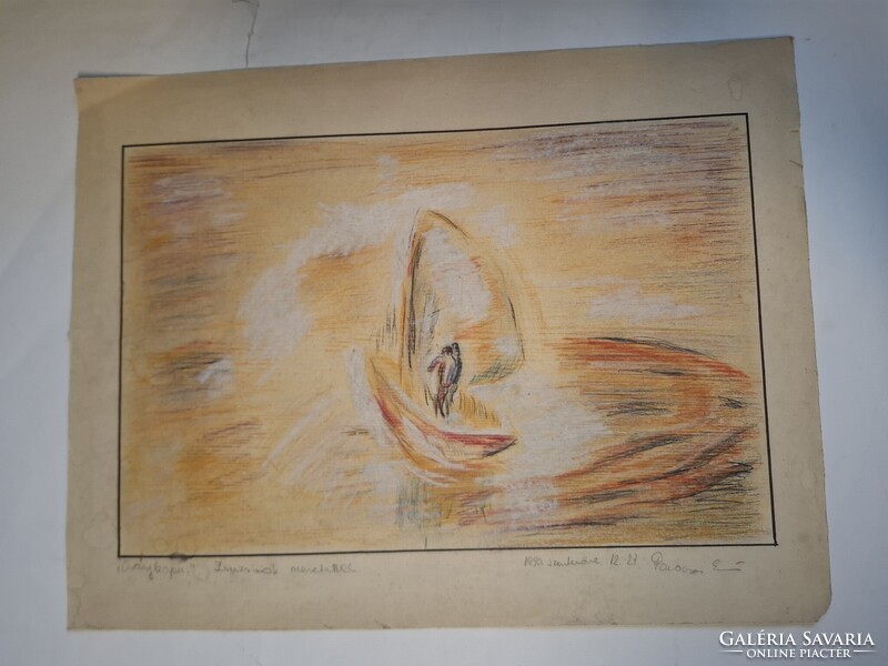 "Aranykapu", 1990, Szentendre, szignós grafika, ajànlással, méret jelezve