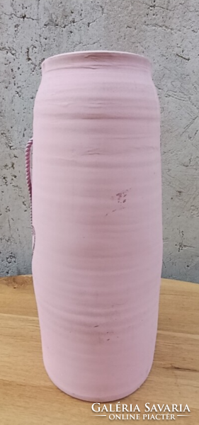 40 cm-es egyedi, hordozható kézműves kerámia töklámpás / őszi lakásplasztika