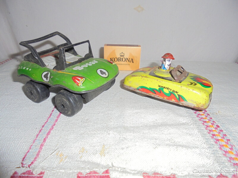 Retro lemezautó csomag / Lemezárugyár Törpeautó + ritka BAJS BUGGY lemezautó /