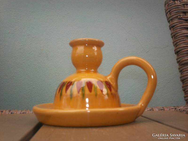 Vintage Pottery BARN, magasfényű sétáló gyertyatartó, ritka