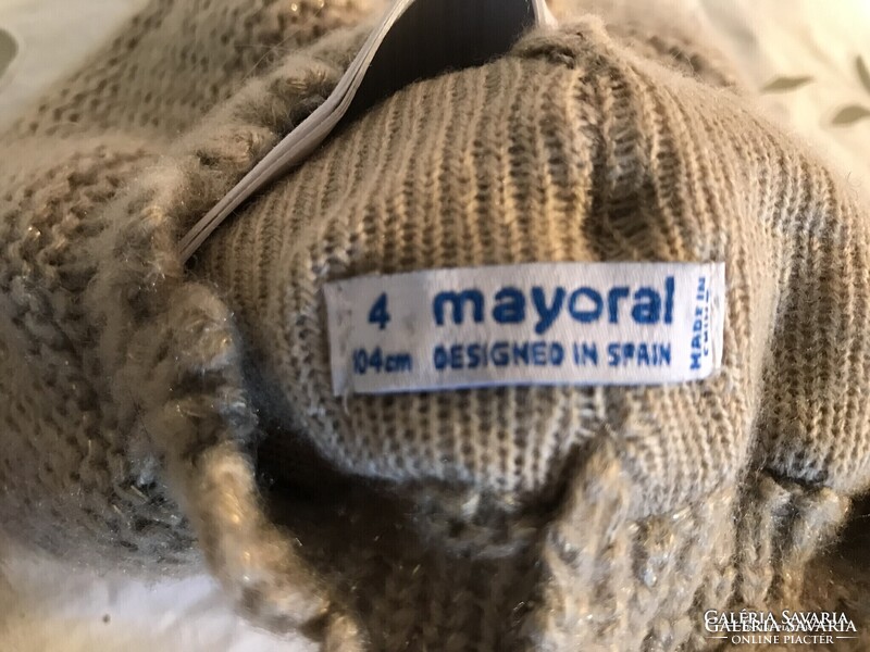 MAYORAL - LUXUS - SAPKA + KESZTYŰ - GYERMEK - ARANYSZÁLLAL ÁTSZŐTT - SZTRECCS - 104 méret