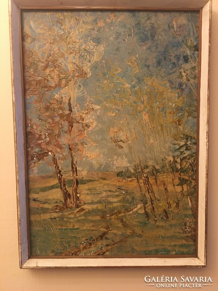 Landscape painted in an interesting style, signed.