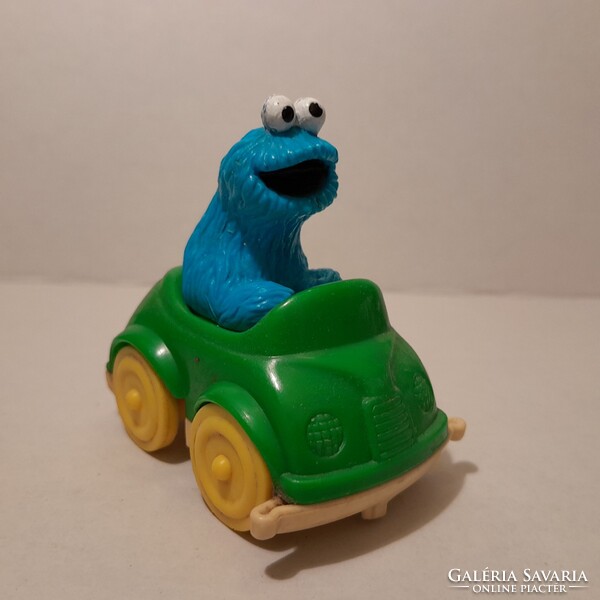 Sesam street- Szezám utca .Tyco játék autó,Cookie Monster kék sütiszörny játék figura.