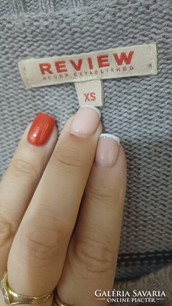 REVIEW etnikus mintás női poncsó pulóver – XS méret