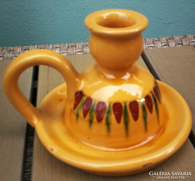 Vintage Pottery BARN, magasfényű sétáló gyertyatartó, ritka