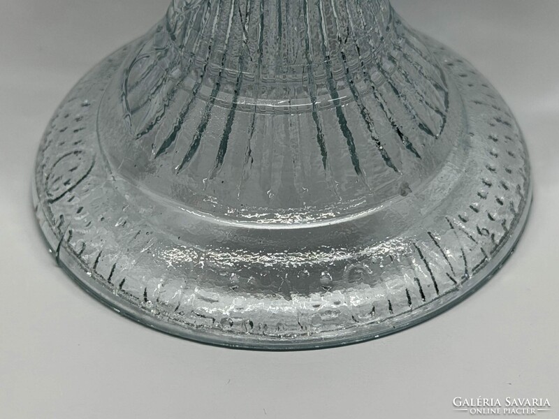 An Qing (安庆) Vintage Petroleum Lamp with Bird Patterned Glass