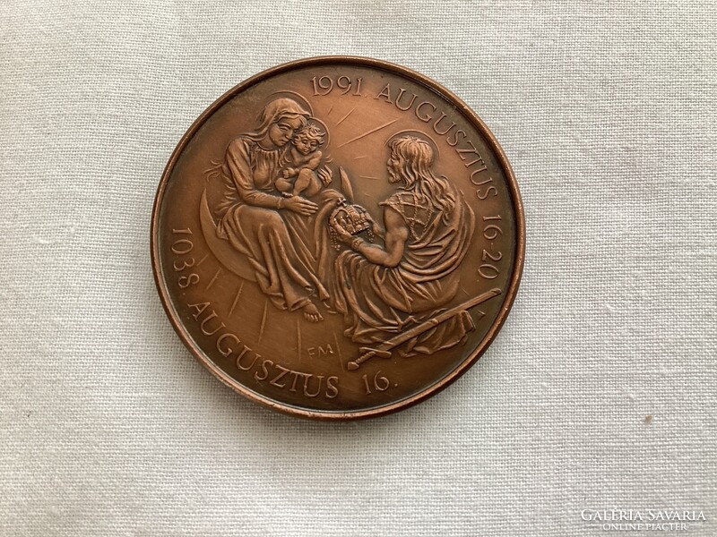 Fritz Mihály : Életünk Krisztus bronz plakett .