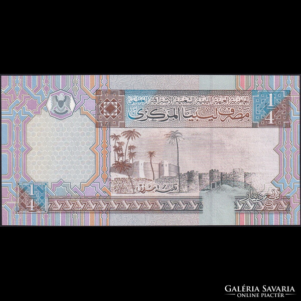 Líbia 1/4 Dinar 2002 P-62 UNC