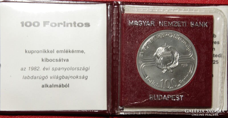 100 Forint 1982 Labdarúgó Világbajnokság 1982 - MNB műbőr tokban