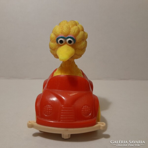 Sesam street- Szezám utca .Tyco játék autó, Big bird sárga nagy madár játék figura.