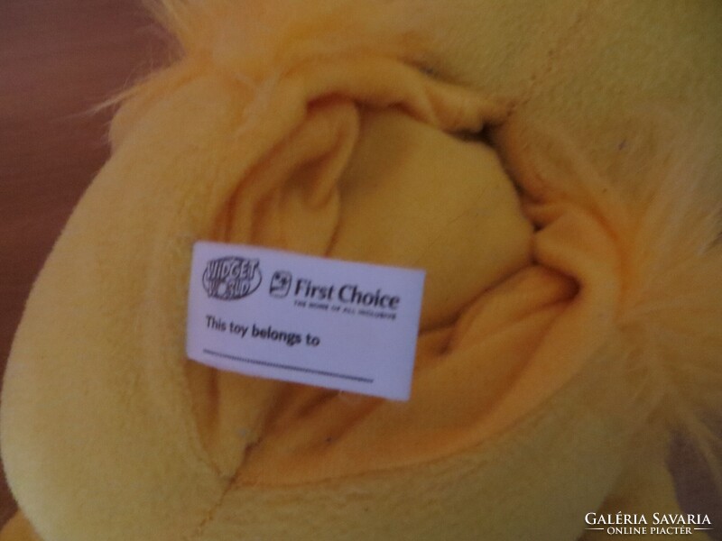 Régi ritka Doobley sárga kézibáb báb plüss First Choice Widget World 42 cm