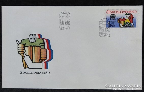 CSf2810 /  Csehszlovákia 1985 Jégkorong VB és EB  bélyeg FDC-n
