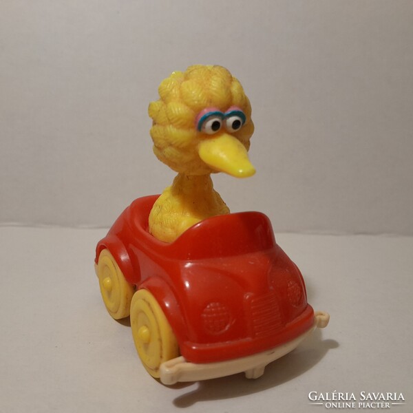 Sesam street- Szezám utca .Tyco játék autó, Big bird sárga nagy madár játék figura.