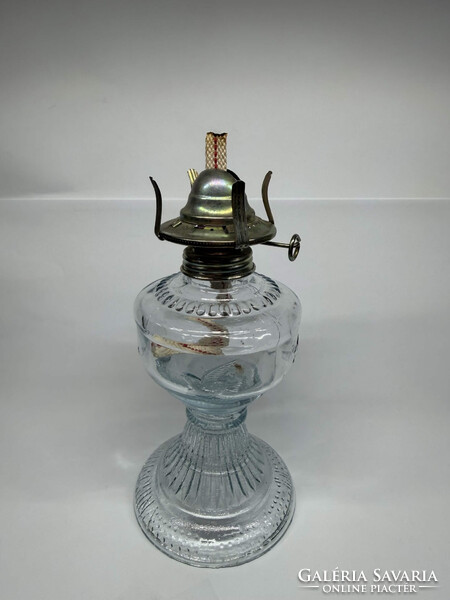 An Qing (安庆) Vintage Petroleum Lamp with Bird Patterned Glass