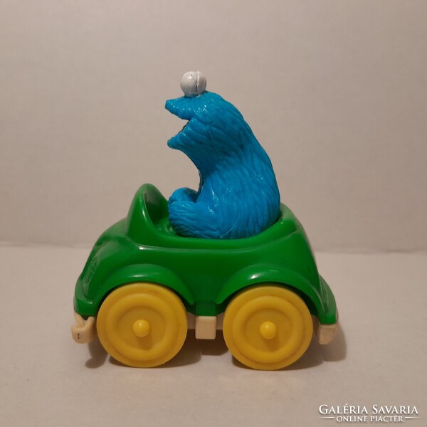 Sesam street- Szezám utca .Tyco játék autó,Cookie Monster kék sütiszörny játék figura.