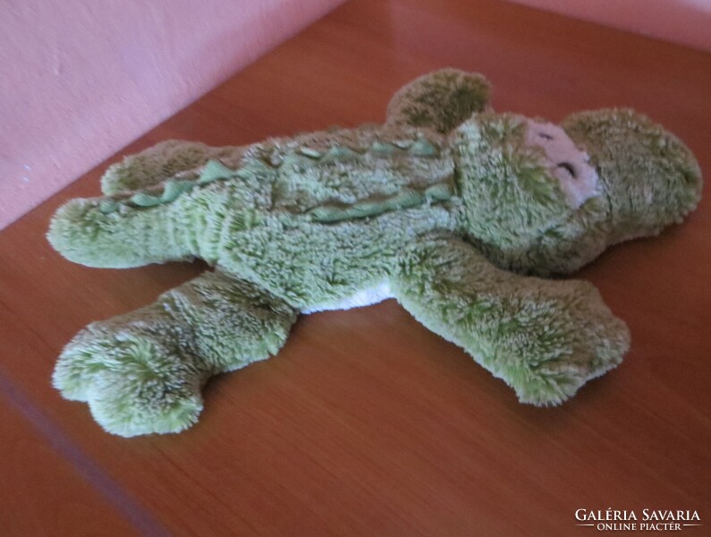Régi retro Morgenroth Plüsch nagyszemű zöld krokodil plüss 43 cm