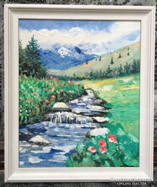 The Light of the Mountains, a Contemporary Oil Painting [Papp Tünde]