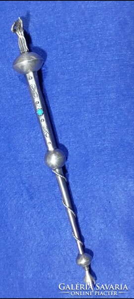 Russian Czar Judaica, 1857 /Vilnius stamped 875 silver/ Talisman with Turquoise Stone