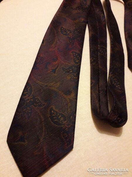 Don Rodrigo Brown Leaf Pattern Washable Tie New
