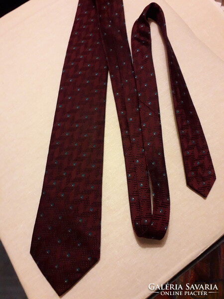 Paul Sargent Brown/Blue/Burgundy Small Pattern Tie New