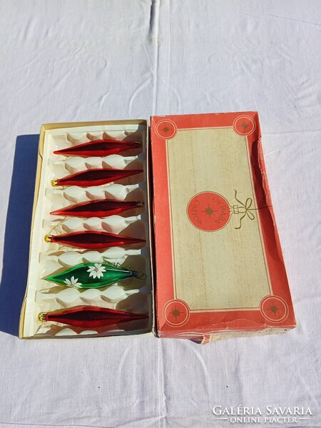 Old retro Christmas tree ornament in original box Okrasa Cadra for sale