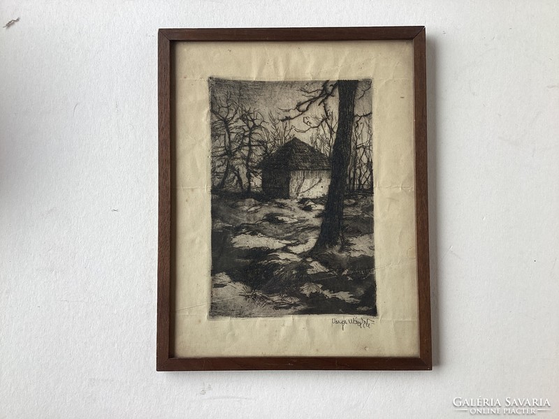 Varga Nándor Lajos (  ) - Ritka rézkarca 1914-ből .