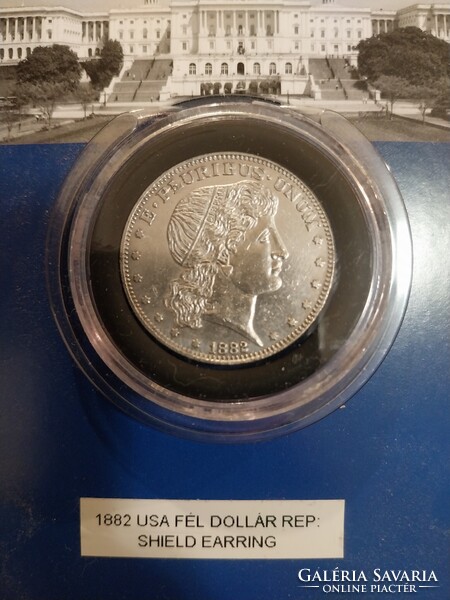 1882 USA Half Dollar REPLICA Shield Earring