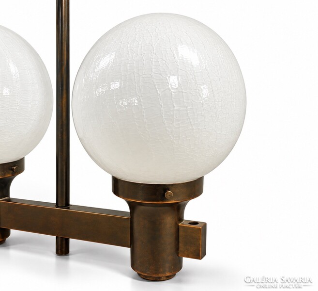 Mid-Century three-globe copper pendant lamp – György Csanádi, 1970s