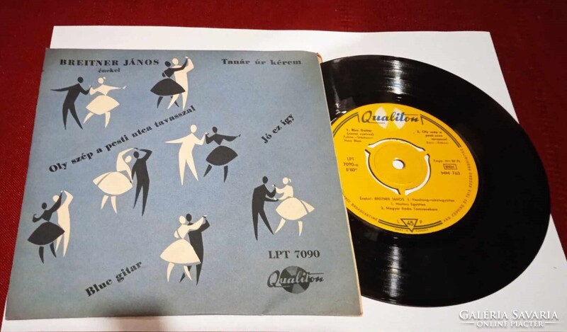 Hungarian Qualiton Breiter János 45rpm Vinyl Record, LPT7090, Good Condition for Age