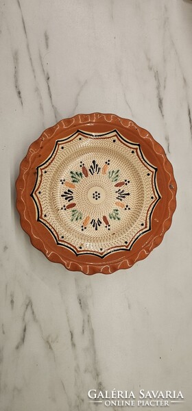 Hand-painted folk ceramic wall plate for sale