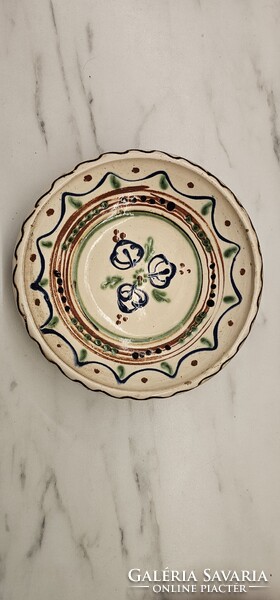 Hand-painted folk ceramic wall plate for sale