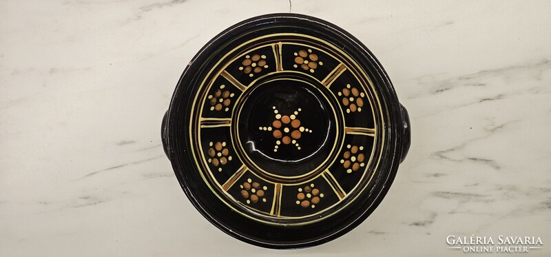 Hand-painted folk ceramic wall plate for sale
