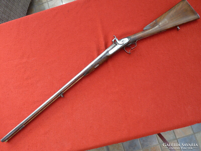 ANTIQUE, RELOADED, DOUBLE BARREL RIFLE, BELGIAN, LIEGE, CA.1820!!!