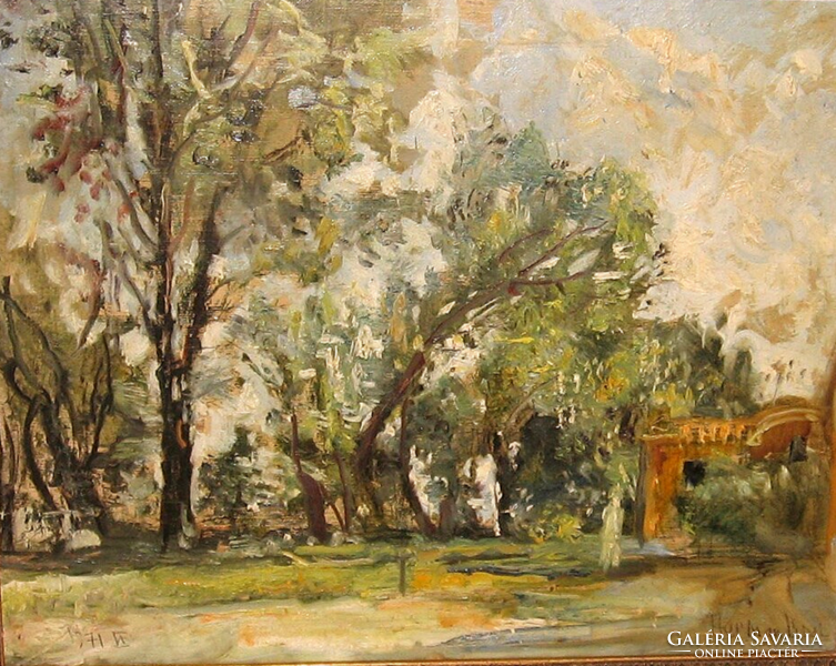 CSODÁS EREDETI HERMAN  LIPÓT /1884-1972/ KÉP:  PARKBAN, KERT VÉGE 1971