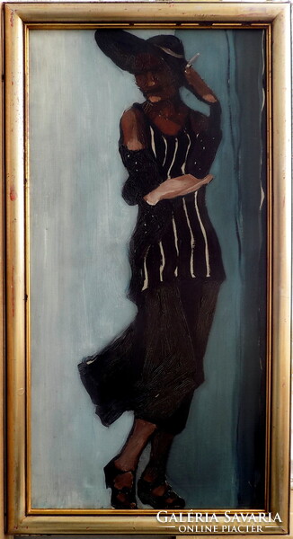 Art -deco woman in hat: with warranty and invoice