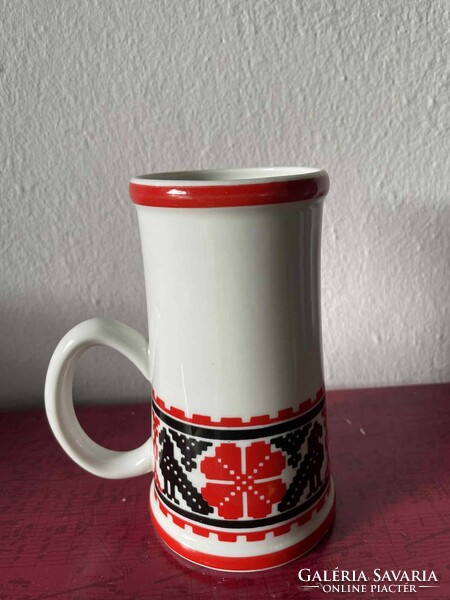 Hollóházi Porcelain Folk Hungarian Embroidery Pattern Bird Mug