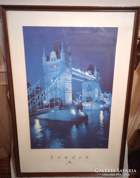 British Airways London Framed poster from 1998 in 54x 74 cm brown frame